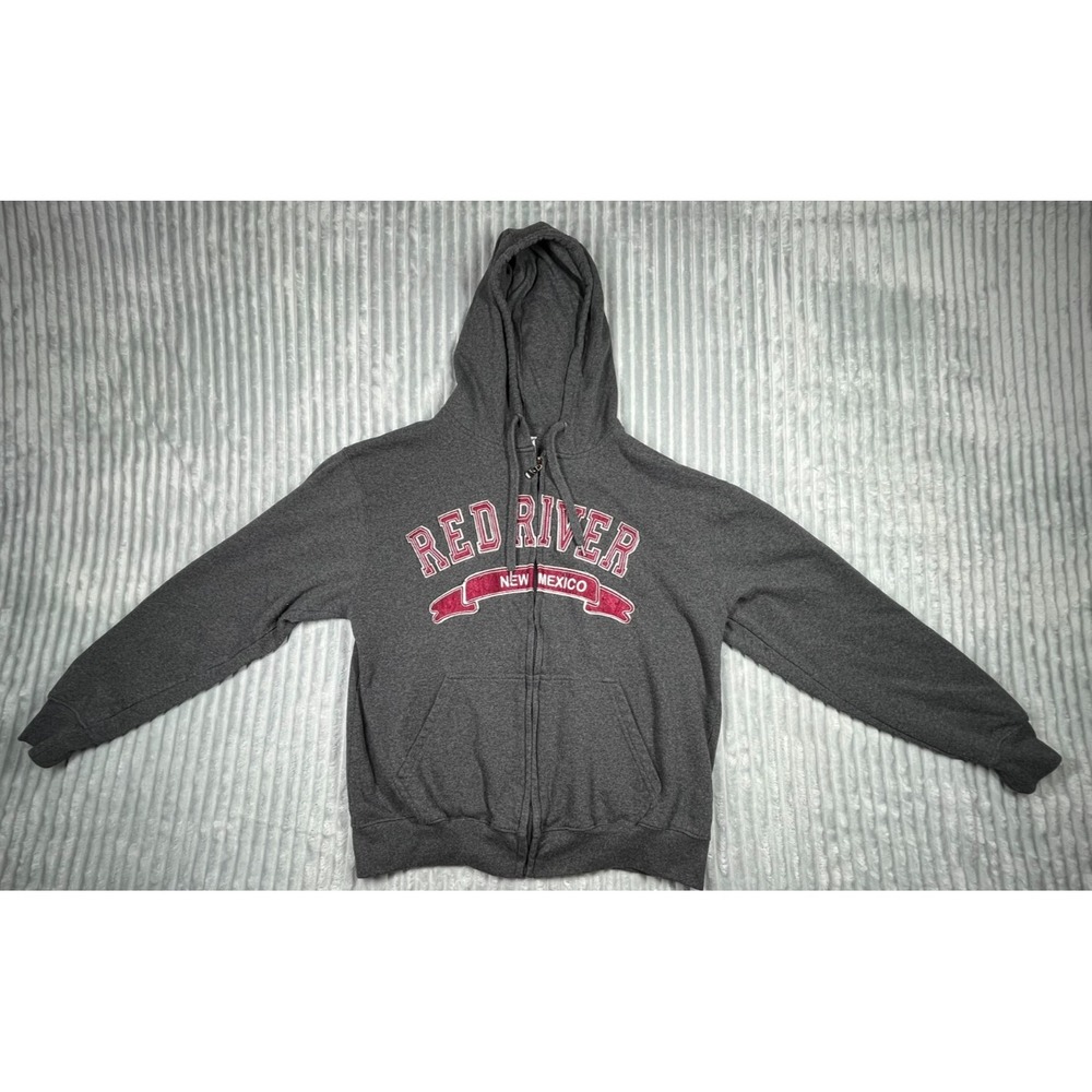 Crazy Apparel Hooded Sweatshirt Men's M Embroidered‎ New Mexico Red River *Flaws